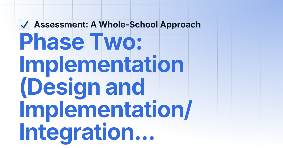 Phase Two: Implementation (Design and Implementation/Integration ...