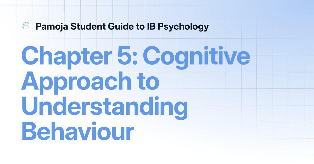 Chapter 5: Cognitive Approach To Understanding Behaviour | Pamoja ...